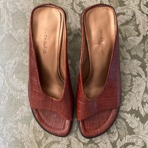 Marquise Leather Embossed Mules